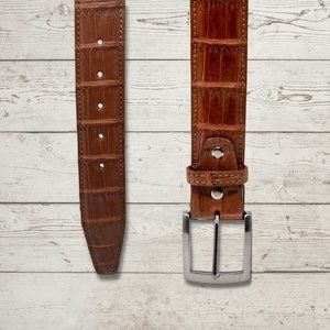 Genuine Caiman Crocodile Leather Belt Handcrafted In USA